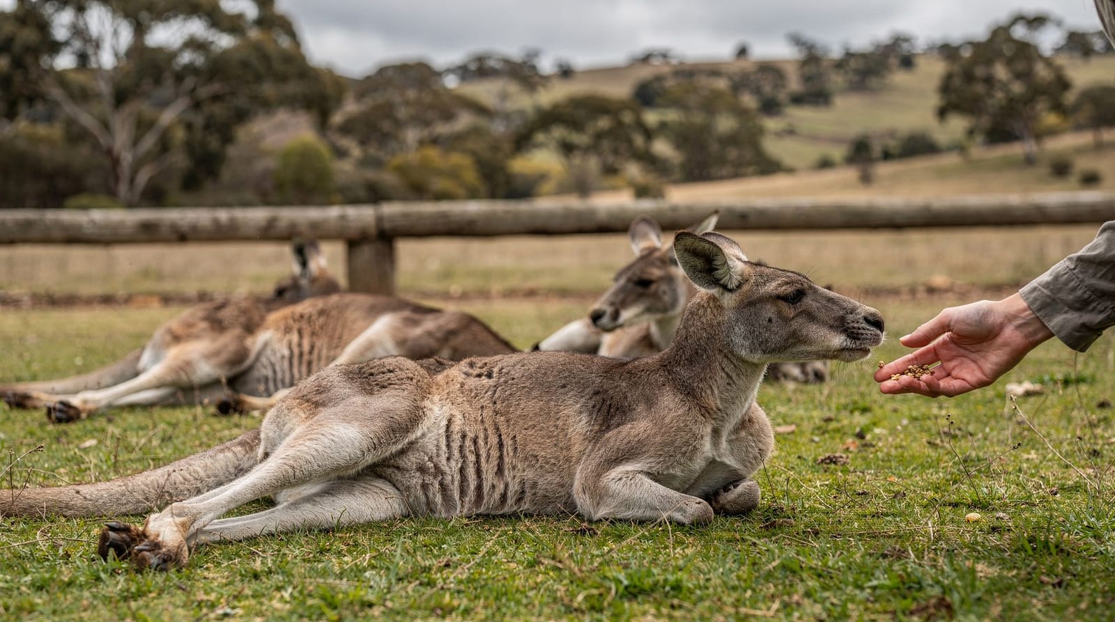 Maru Wildlife Park à Grantville : un arrêt en route vers Phillip Island — Maru Wildlife Park à Grantville, sur la route de Phillip Island — nourrissage de